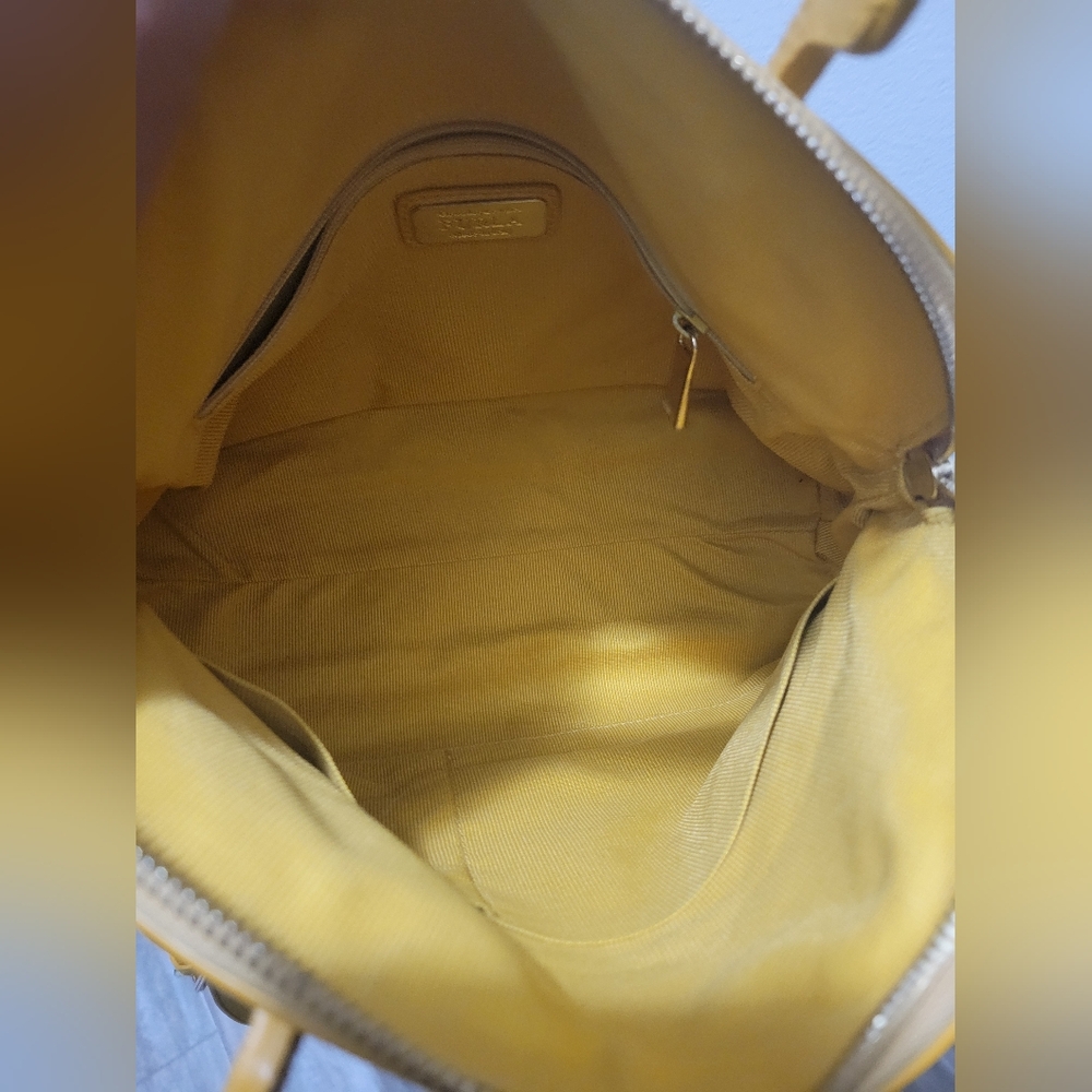Furla Leather Mustard Dual Strap Handbag With Crossbody Strap - Picture 3 of 16